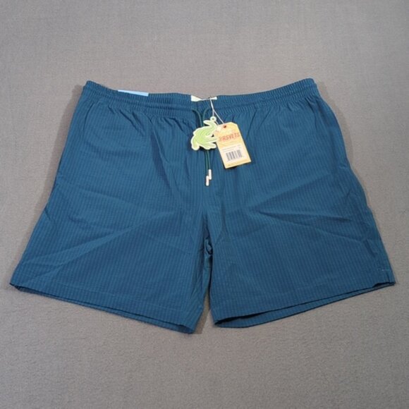 RSVLTS Hybrid Shorts Men's 2XL Dark Teal Stretch Seersucker Unlined Swim NWT - Picture 1 of 10